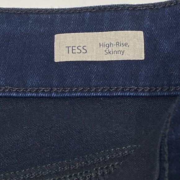 Mavi Tess High Rise Skinny Ankle Dark Wash Blue Jeans Size 27x27 Raw Hem Studded - Picture 6 of 12